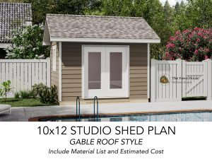 10x12 Studio Shed Plan - Gable Roof